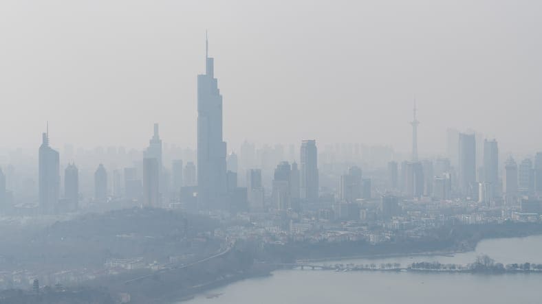 City filled with smog
