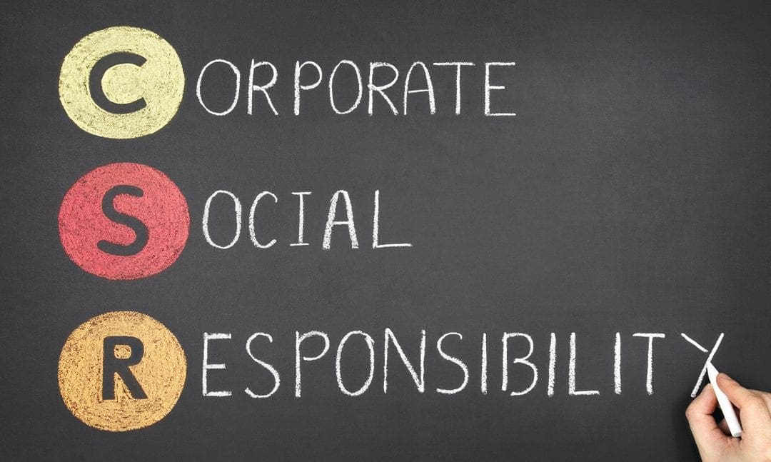 Corporate Social Responsibility written on chalkboard