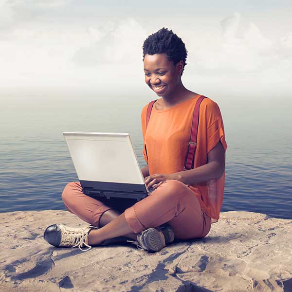 Woman on computer