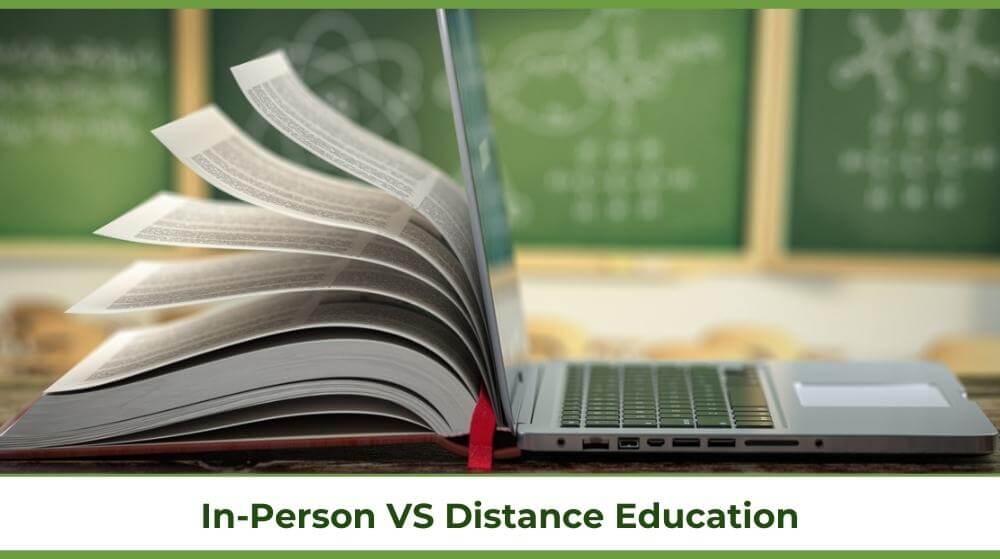 cover image of in-person classes vs distance education