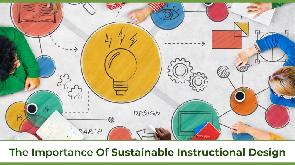 the cover of Unity Environmental University's blog on sustainable instructional design in business and school