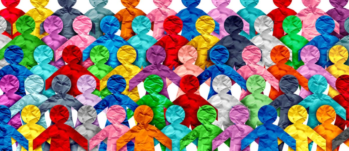 colorful human cutouts that represent diversity