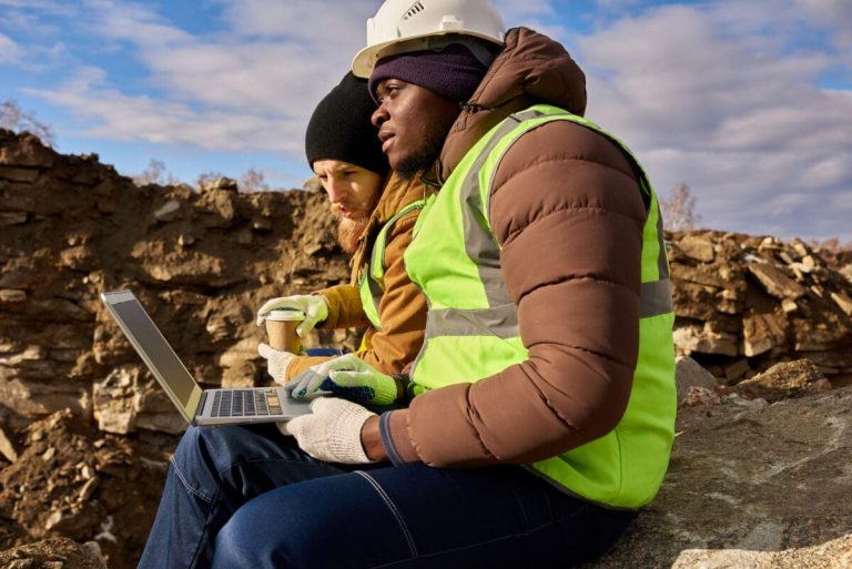 Workers on a job site.