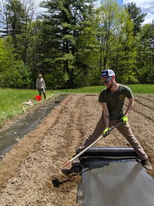 Brandon Hoeckel working in an oyster bed