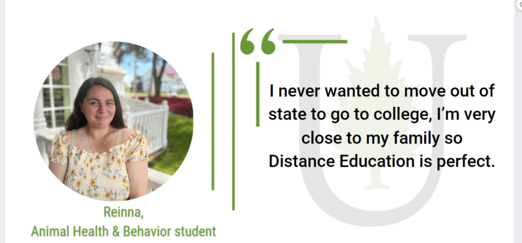 Quote about living close to home for college by Reinna, a Unity grad.