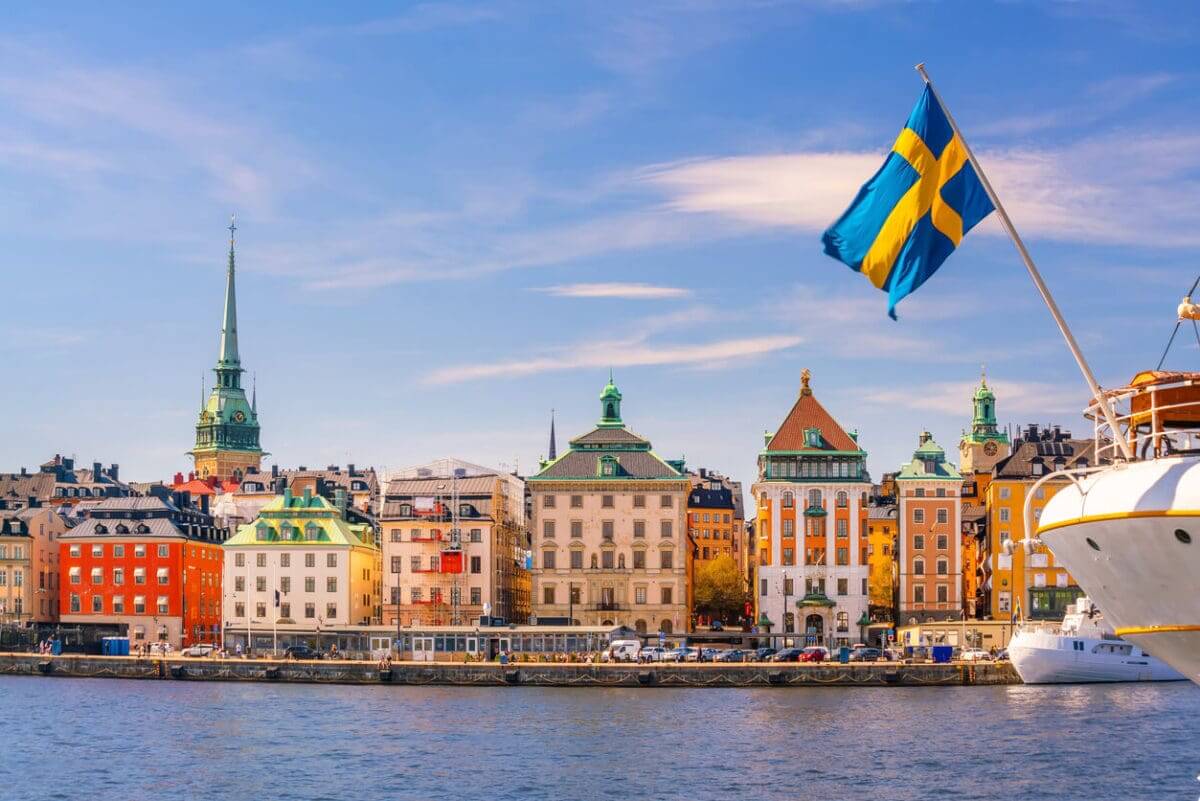 a riverfront view of Stockholm, Sweden