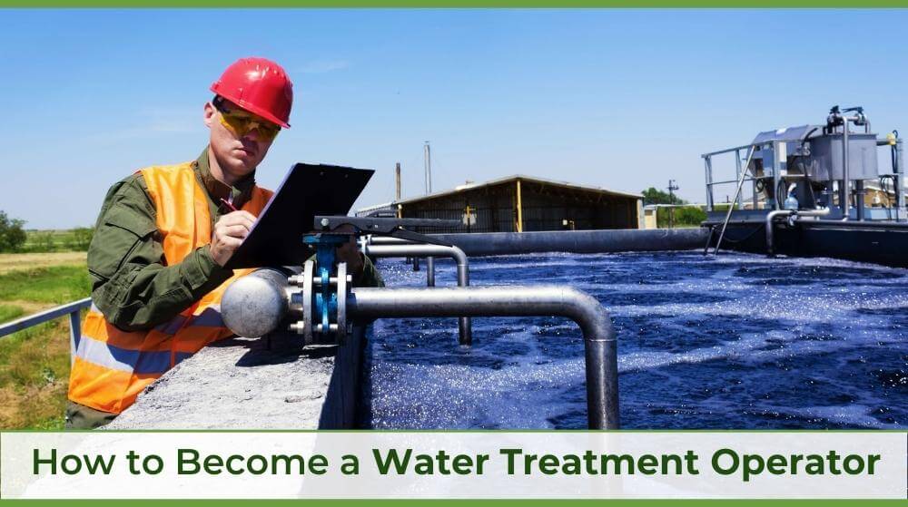 a waste water operative checking the water in a tank