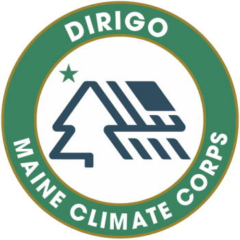 The logo for the DIRIGIO Maine Climate Corps.