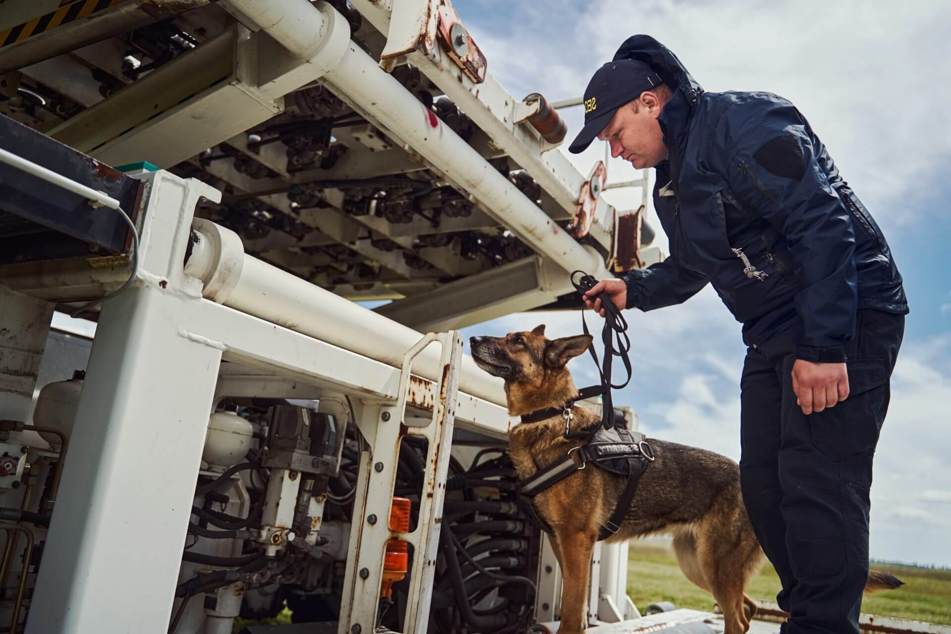Officer and police dog.