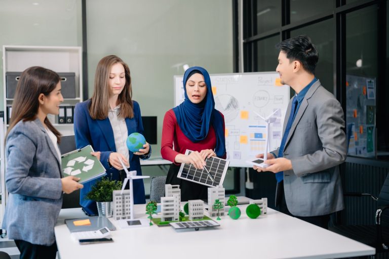 Business team working on a project.